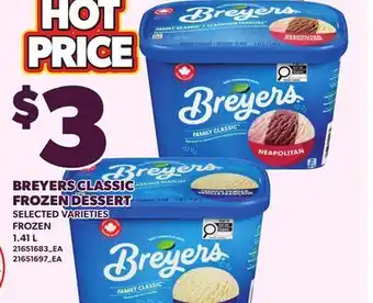 Loblaws BREYERS CLASSIC FROZEN DESSERT offer