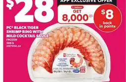 Loblaws PC BLACK TIGER SHRIMP RING WITH MILD COCKTAIL SAUCE offer