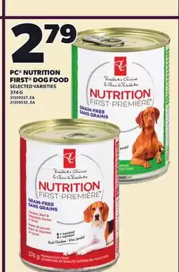Loblaws PC NUTRITION FIRST DOG FOOD offer