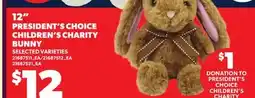 Loblaws 12 PRESIDENT'S CHOICE CHILDREN'S CHARITY BUNNY offer