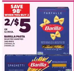 Loblaws BARILLA PASTA, 340/410 G offer