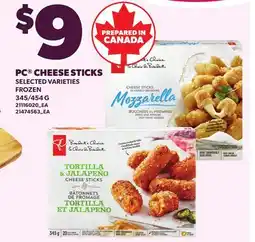 Loblaws PC CHEESE STICKS, 345/454 G offer
