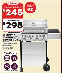 Loblaws EVERYDAY ESSENTIALS 4 BURNER GRILL offer