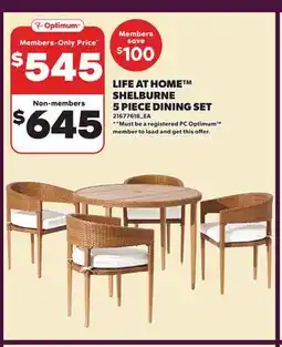 Loblaws LIFE AT HOME SHELBURNE 5 PIECE DINING SET offer