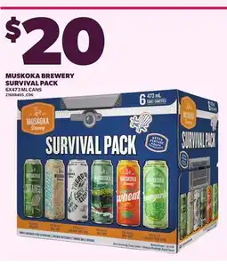 Loblaws MUSKOKA BREWERY SURVIVAL PACK, 6X473 ML CANS offer