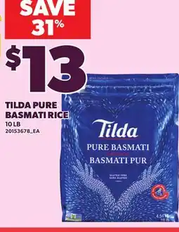 Loblaws TILDA PURE BASMATI RICE, 10 LB offer
