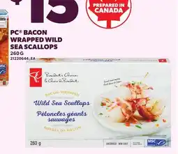 Loblaws PC BACON WRAPPED WILD SEA SCALLOPS offer