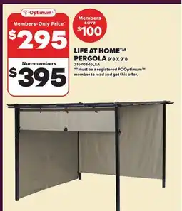 Loblaws LIFE AT HOME PERGOLA, 9'8 X 9'8 offer