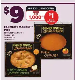 Loblaws FARMER'S MARKET PIES, 580 G-1 KG offer
