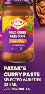 Loblaws PATAK'S CURRY PASTE offer
