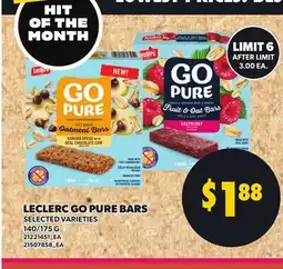 Loblaws LECLERC GO PURE BARS, 140/175 G offer