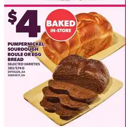 Loblaws PUMPERNICKEL SOURDOUGH BOULE OR EGG BREAD offer