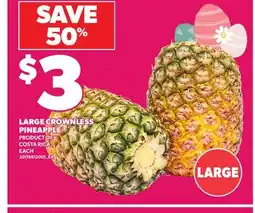 Loblaws LARGE CROWNLESS PINEAPPLE offer