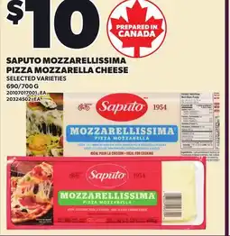 Loblaws SAPUTO MOZZARELLISSIMA PIZZA MOZZARELLA CHEESE, 690/700 G offer