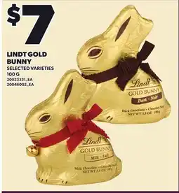 Loblaws LINDT GOLD BUNNY offer