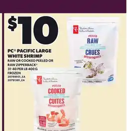 Loblaws PC PACIFIC LARGE WHITE SHRIMP, 31-40 PER LB offer