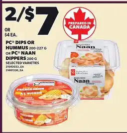 Loblaws PC DIPS OR HUMMUS 200-227 OR PC NAAN DIPPERS offer
