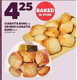 Loblaws CIABATTA BUNS, 6'S OR MINI CIABATTA BUNS, 10'S offer