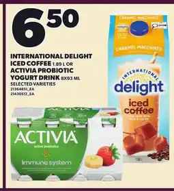 Loblaws INTERNATIONAL DELIGHT ICED COFFEE, 1.89 L OR ACTIVIA PROBIOTIC YOGURT DRINK offer