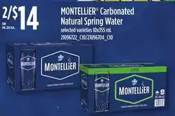 Loblaws MONTELLIER CARBONATED NATURAL SPRING WATER offer