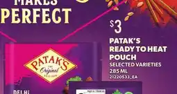 Loblaws PATAK'S READY TO HEAT POUCH offer