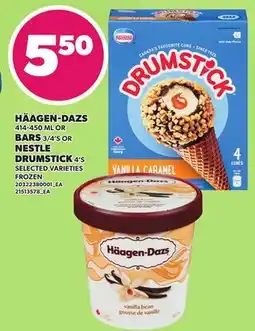 Loblaws HÄAGEN-DAZS, 414-450 ML OR BARS, 3/4'S OR NESTLE DRUMSTICK, 4'S offer
