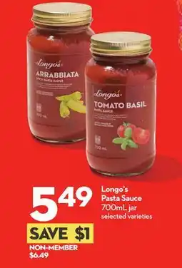 Longo's Pasta Sauce offer