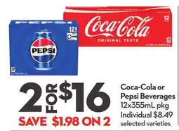 Longo's Coca-Cola or Pepsi Beverages offer