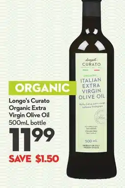 Longo's Curato Organic Extra Virgin Olive Oil offer
