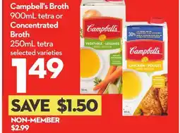 Longo's Campbell's Broth 900mL tetra or Concentrated Broth 250mL tetra offer