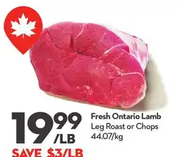 Longo's Fresh Ontario Lamb Leg Roast or Chops offer