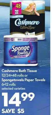 Longo's Bath Tissue 12/24 = 48 rolls or Paper Towels 6 = 12 rolls offer