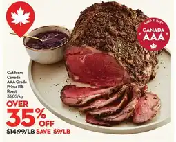 Longo's Cut from Canada AAA Grade Prime Rib Roast offer