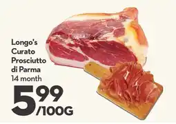 Longo's Curato Prosciutto di Parma offer