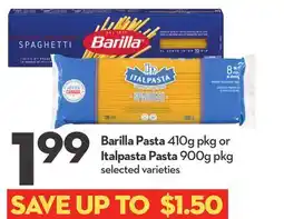 Longo's Barilla Pasta 410g pkg or Italpasta Pasta 900g pkg offer