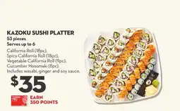 Longo's Kazoku Sushi Platter offer