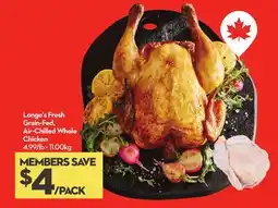 Longo's Fresh Grain-Fed, Air-Chilled Whole Chicken offer