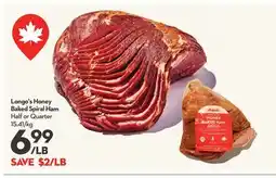 Longo's Honey Baked Spiral Ham offer