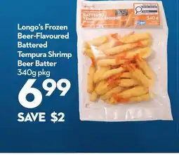 Longo's Frozen Beer-Flavoured Battered Tempura Shrimp Beer Batter offer