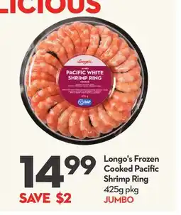 Longo's Frozen Cooked Pacific Shrimp Ring offer