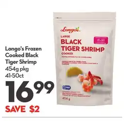 Longo's Frozen Cooked Black Tiger Shrimp offer