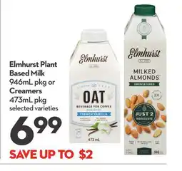 Longo's Plant Based Milk 946mL pkg or Creamers 473mL pkg offer