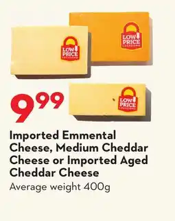 Longo's Imported Emmental Cheese, Medium Cheddar Cheese or Imported Aged Cheddar Cheese offer