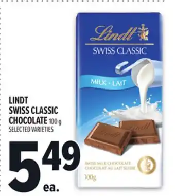 Metro LINDT SWISS CLASSIC CHOCOLATE offer