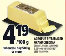 Metro AGROPUR 5-YEAR AGED GRAND CHEDDAR offer