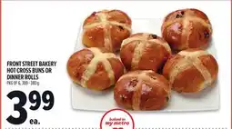 Metro FRONT STREET BAKERY HOT CROSS BUNS OR DINNER ROLLS offer