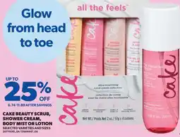 Real Canadian Superstore CAKE BEAUTY SCRUB, SHOWER CREAM, BODY MIST OR LOTION offer