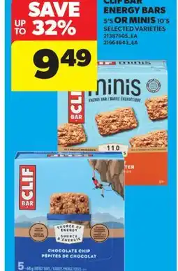 Real Canadian Superstore CLIF BAR ENERGY BARS 5'S OR MINIS 10'S offer
