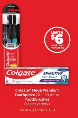 Real Canadian Superstore COLGATE MEGA PREMIUM TOOTHPASTE, 70-133 ML OR TOOTHBRUSHES offer