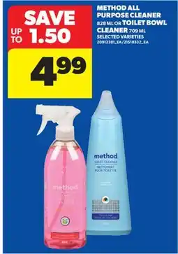 Real Canadian Superstore METHOD ALL PURPOSE CLEANER 828 ML OR TOILET BOWL CLEANER 709 ML offer